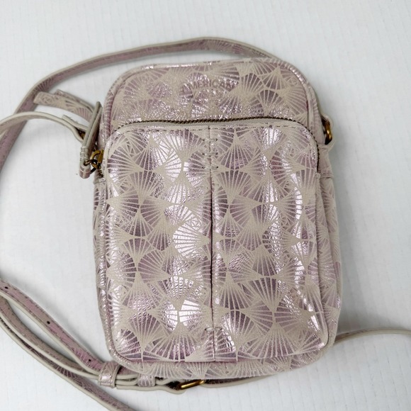 American Leather Co Cleveland purple shimmer lavender skies crossover bag purse - Picture 4 of 10